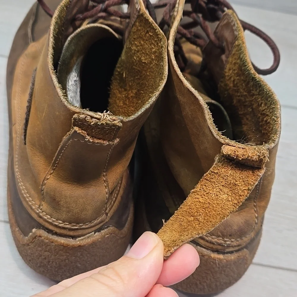 Sorel Mens Hoankle Brown Leather Boots Shoes Sz 12